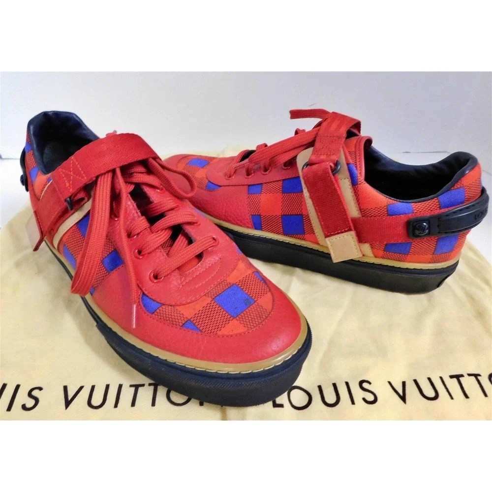 Louis Vuitton Masai Runway Damier Red Blue Checker Sneakers sz 6 - Picture 1 of 9